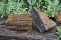 Natural Golden Blue Tigers Eye Specimens  x 2 From Prieska, South Africa - TopRock