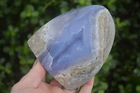 Polished Blue Lace Agate Standing Free Forms  x 2 From Nsanje, Malawi - Toprock Gemstones and Minerals 