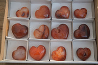 Polished Carnelian Agate Hearts  x 12 From Madagascar