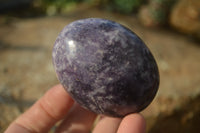 Polished Purple Lepidolite Palm Stones  x 12 From Zimbabwe