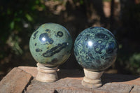 Polished Stromatolite / Kambamba Jasper Spheres  x 2 From Madagascar - Toprock Gemstones and Minerals 