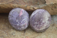 Polished Purple Lepidolite With Pink Tourmaline Points  x 12 From Madagascar - TopRock