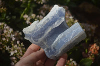 Natural Etched Blue Chalcedony Specimens  x 3 From Nsanje, Malawi