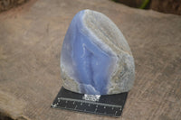 Polished Blue Lace Agate Standing Free Forms  x 2 From Nsanje, Malawi - Toprock Gemstones and Minerals 