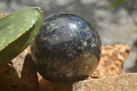 Polished Blue Iolite / Water Sapphire Sphere x 1 From Madagascar - TopRock