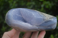 Polished Blue Lace Agate Standing Free Forms  x 2 From Nsanje, Malawi - Toprock Gemstones and Minerals 