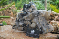 Natural Smokey Quartz Cluster With Schorl & Hyalite Opal x 1 From Erongo Mountains, Namibia