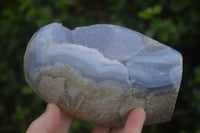 Polished Blue Lace Agate Standing Free Forms  x 2 From Nsanje, Malawi - Toprock Gemstones and Minerals 