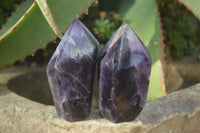 Polished Dark Purple Amethyst Points x 6 From Zambia