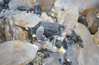 Natural Smokey Quartz Cluster With Schorl & Hyalite Opal x 1 From Erongo Mountains, Namibia