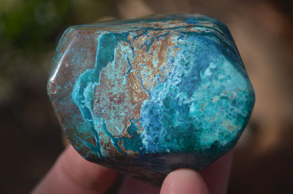 Polished Blue Shattuckite Free Forms  x 6 From Kaokoveld, Namibia