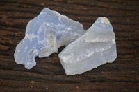 Natural Etched Blue Chalcedony Specimens  x 12 From Nsanje, Malawi