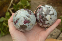 Polished Pink Tourmaline Rubellite Spheres x 3 From Ambatondrazaka, Madagascar - TopRock