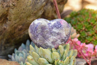 Polished Purple Lepidolite Mica Hearts  x 6 From Madagascar - TopRock