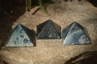 Polished Stromatolite Pyramids  x 3 From Madagascar