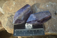 Polished Dark Purple Amethyst Points x 6 From Zambia