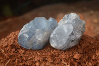 Natural Blue Celestite Crystal Specimens  x 12 From Sakoany, Madagascar