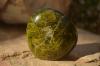 Polished  Green Opal Standing Free Forms  x 6 From Antsirabe, Madagascar