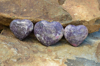 Polished Purple Lepidolite Mica Hearts  x 6 From Madagascar - TopRock