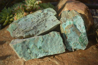 Natural Drusy Chrysocolla & Malachite Dolomite Specimens x 3 From Congo