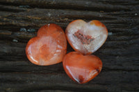 Polished Carnelian Agate Hearts  x 12 From Madagascar