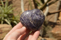 Polished Purple Lepidolite Mica Hearts  x 6 From Madagascar - TopRock