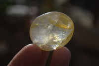 Polished Golden Healer Hematoid Quartz Galet / Palm Stones x 35 From Madagascar