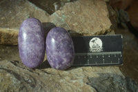 Polished Purple Lepidolite Palm Stones  x 12 From Zimbabwe