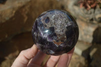 Polished Gorgeous Chevron Amethyst Spheres x 2 From Zambia