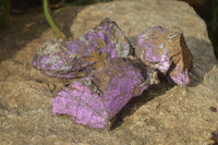 Natural Metallic Purpurite Cobbed Specimens x 3 From Erongo, Namibia