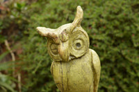 Polished Large Hand Carved Leopard Stone Owl Sculpture x 1 From Zimbabwe - TopRock