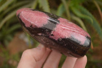 Polished  Pink & Black Rhodonite Standing Free Forms x 3 From Madagascar