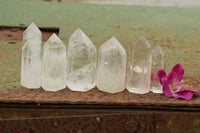 Polished Clear Quartz Crystal Points x 6 From Madagascar - TopRock