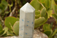 Polished Blue Spotted Spinel Quartz Standing Free Form & Point  x 2 From Madagascar - TopRock