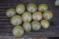 Polished Large Green Opal Palm Stones  x 12 From Antsirabe, Madagascar - Toprock Gemstones and Minerals 