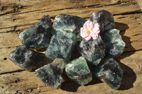 Natural Cobbed & Stone Sealed Watermelon Fluorite Pieces x 12 From Uis, Namibia - TopRock