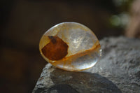 Polished Golden Healer Hematoid Quartz Galet / Palm Stones x 35 From Madagascar