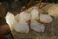 Natural Large Clear White Quartz Crystal Formations  x 6 From Madagascar