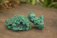 Natural Chatoyant Silky Malachite Specimens  x 12 From Congo