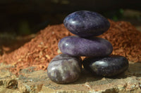 Polished Purple Lepidolite Palm Stones  x 12 From Zimbabwe