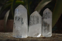 Polished Clear Quartz Crystal Points x 6 From Madagascar