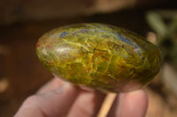 Polished  Green Opal Standing Free Forms  x 6 From Antsirabe, Madagascar