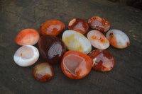 Polished Carnelian Agate Palm Stones  x 12 From Madagascar - Toprock Gemstones and Minerals 