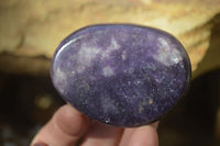 Polished Purple Lepidolite Palm Stones  x 12 From Zimbabwe