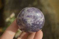 Polished Purple Lepidolite Palm Stones  x 12 From Zimbabwe