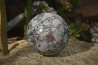 Polished Rubellite Pink Tourmaline Matrix Sphere x 1 From Madagascar