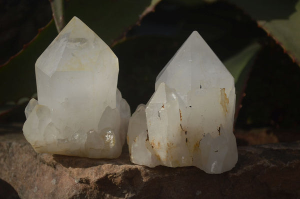 Natural Large Clear White Quartz Crystal Formations  x 6 From Madagascar