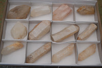 Natural Single White Quartz Crystals  x 12 From Madagascar - TopRock