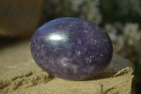 Polished Purple Lepidolite Palm Stones  x 12 From Zimbabwe