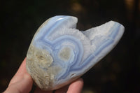 Polished Blue Lace Agate Standing Free Forms  x 2 From Nsanje, Malawi - Toprock Gemstones and Minerals 